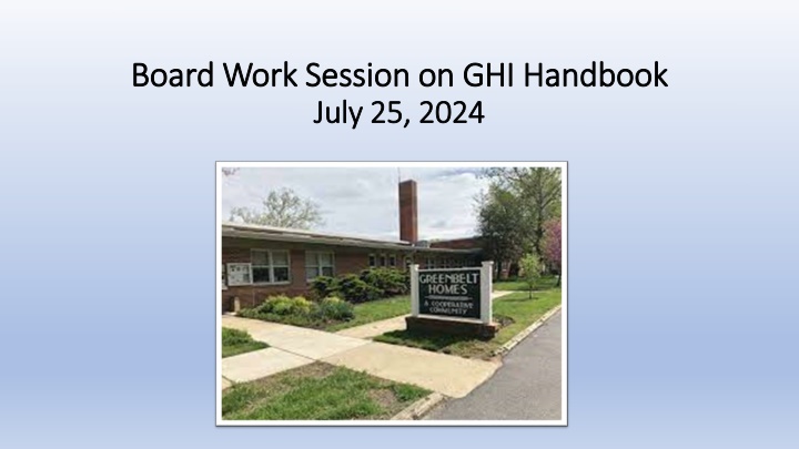 board work session on ghi handbook board work n.w