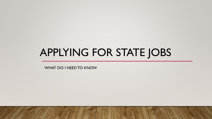 applying for state jobs n.w
