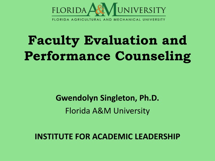 faculty evaluation and performance counseling n.w