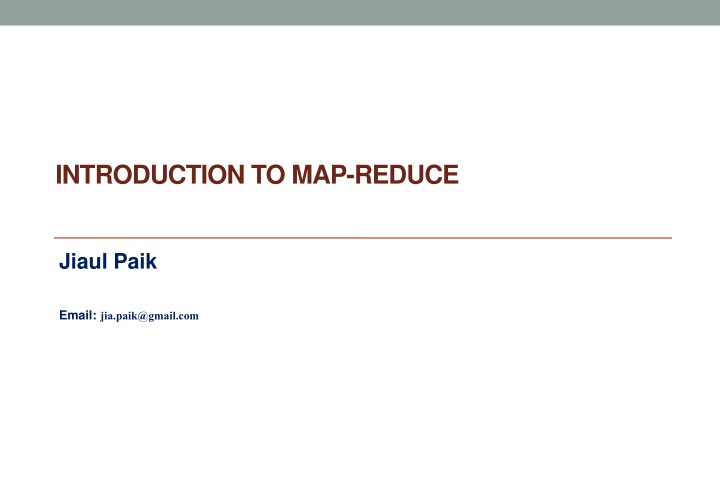 introduction to map reduce n.w