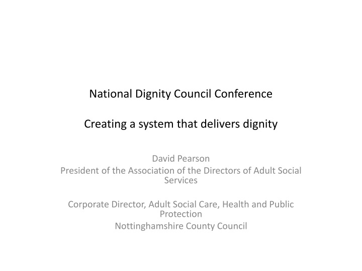 national dignity council conference n.w