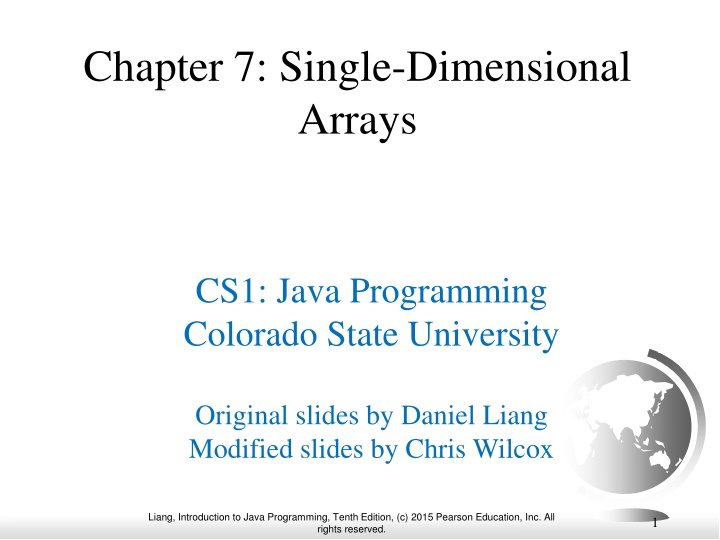 chapter 7 single dimensional arrays n.w