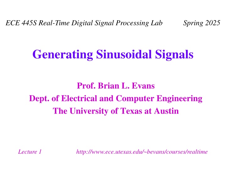 ece 445s real time digital signal processing n.w