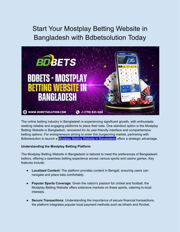 start your mostplay betting website in bangladesh n.w