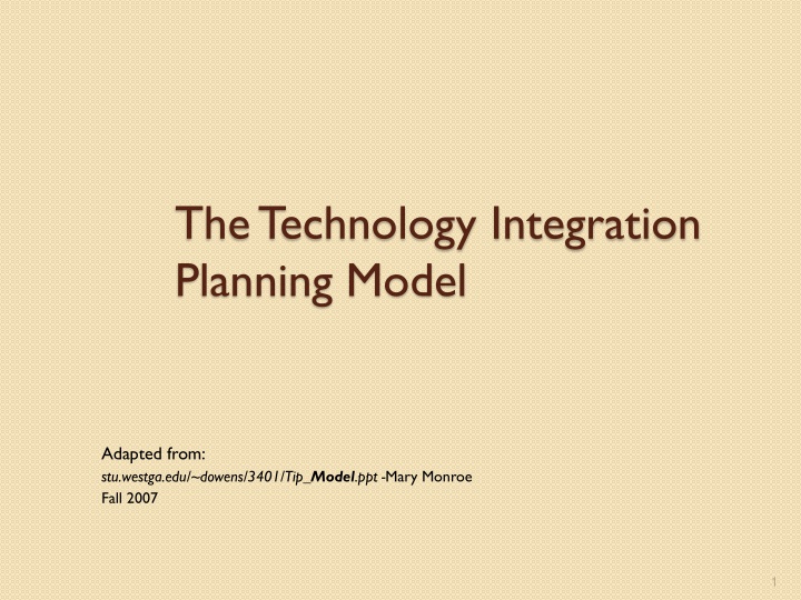 the technology integration planning model n.w