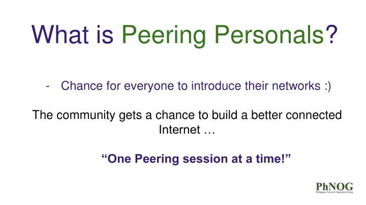 what is peering personals n.w