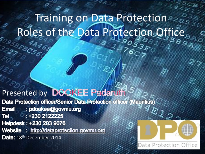 training on data protection roles of the data n.w