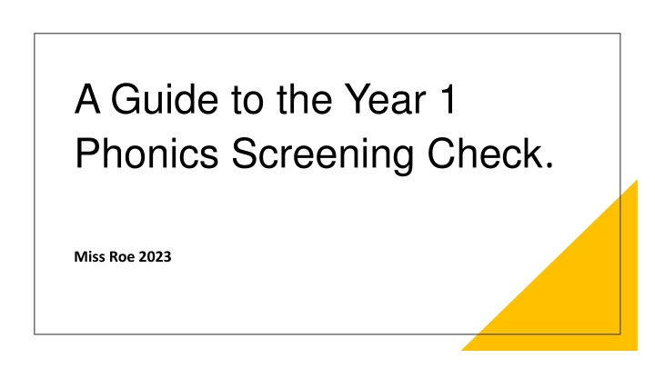 a guide to the year 1 phonics screening check n.w