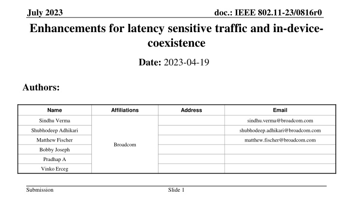 july 2023 enhancements for latency sensitive n.w