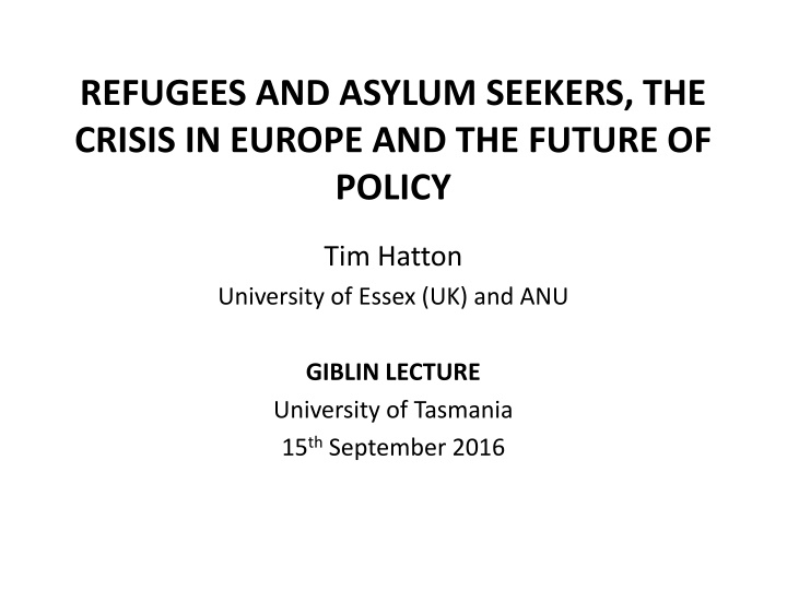 refugees and asylum seekers the crisis in europe n.w