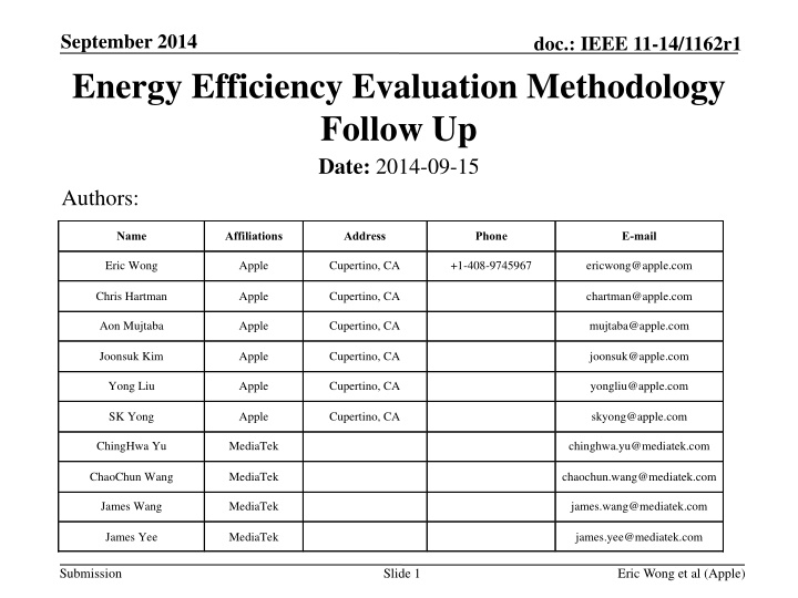 september 2014 energy efficiency evaluation n.w