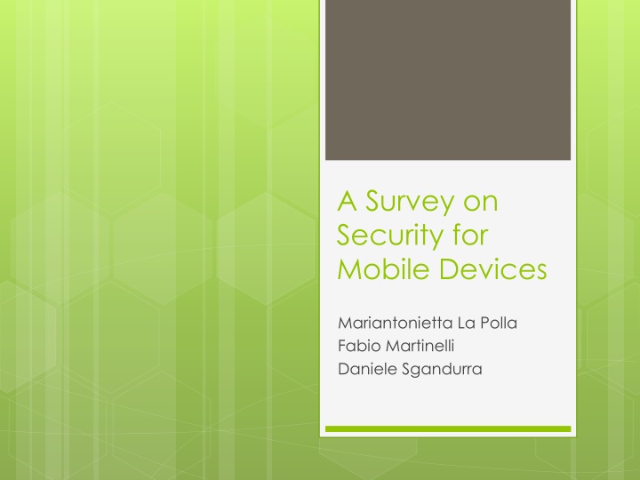 a survey on security for mobile devices n.w