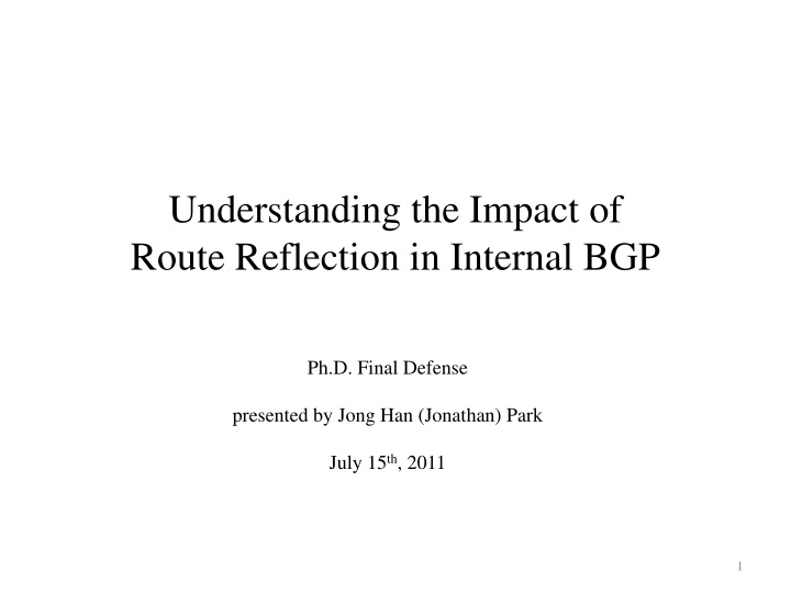 understanding the impact of route reflection n.w