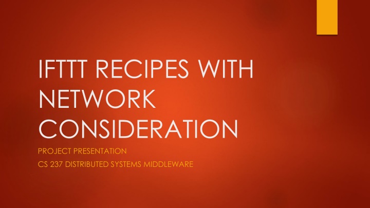 ifttt recipes with network consideration project n.w