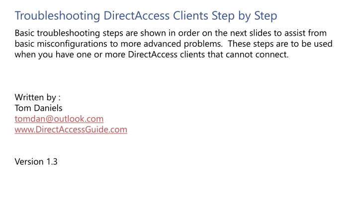 troubleshooting directaccess clients step by step n.w