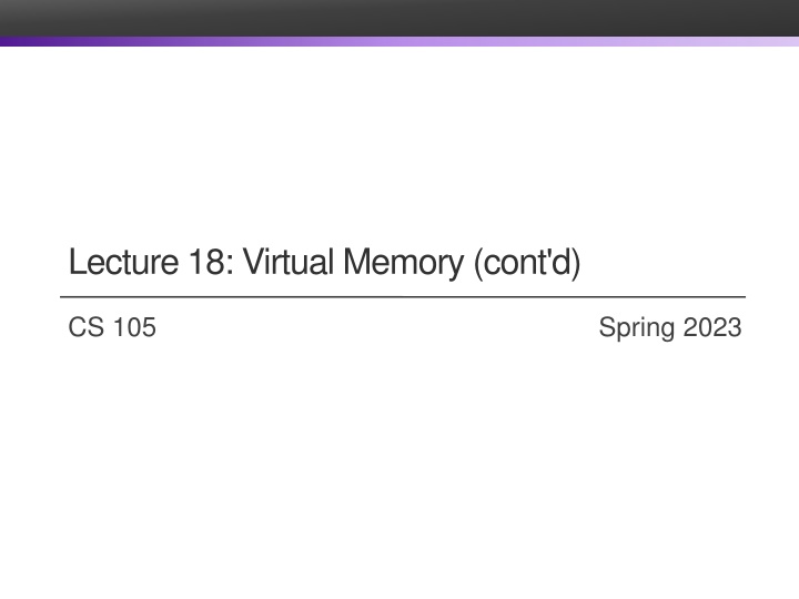 lecture 18 virtual memory cont d n.w