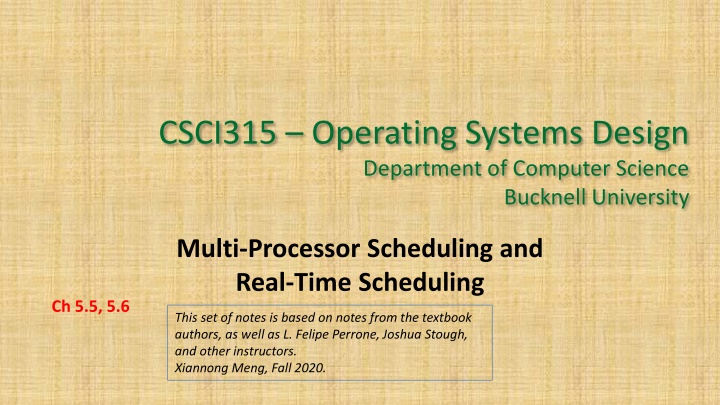 csci315 operating systems design department n.w