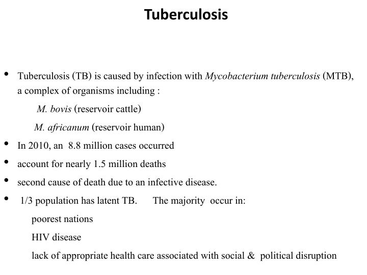 tuberculosis n.w
