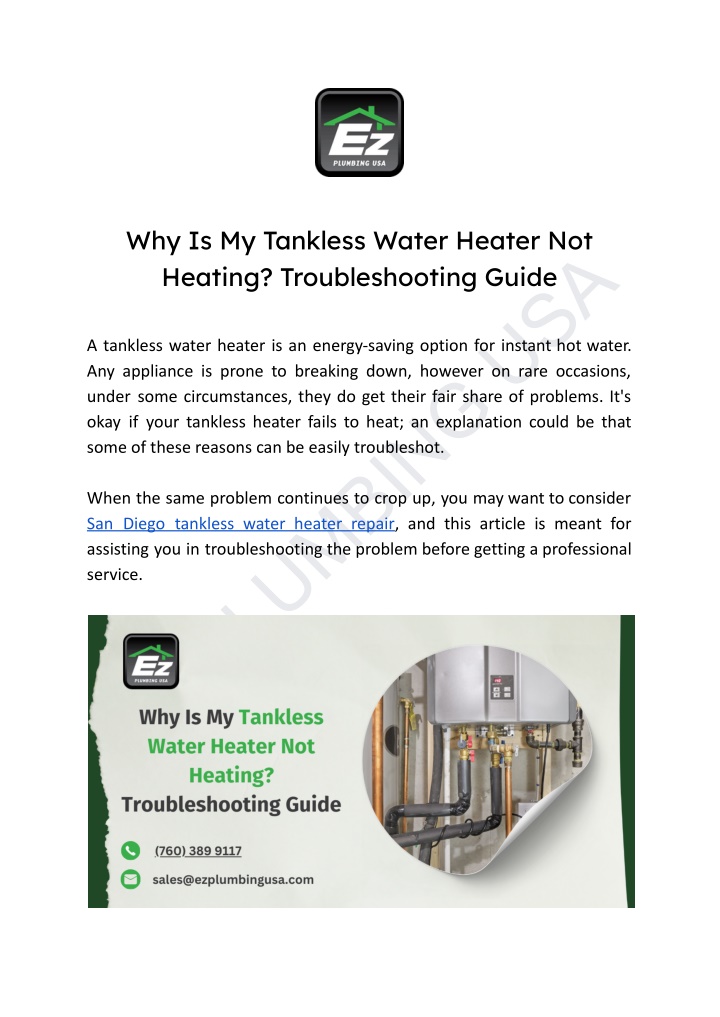 why is my tankless water heater not heating n.w