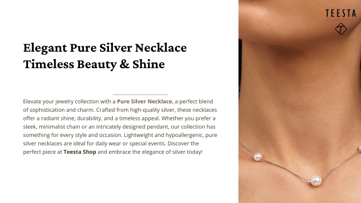 elegant pure silver necklace timeless beauty shine n.w