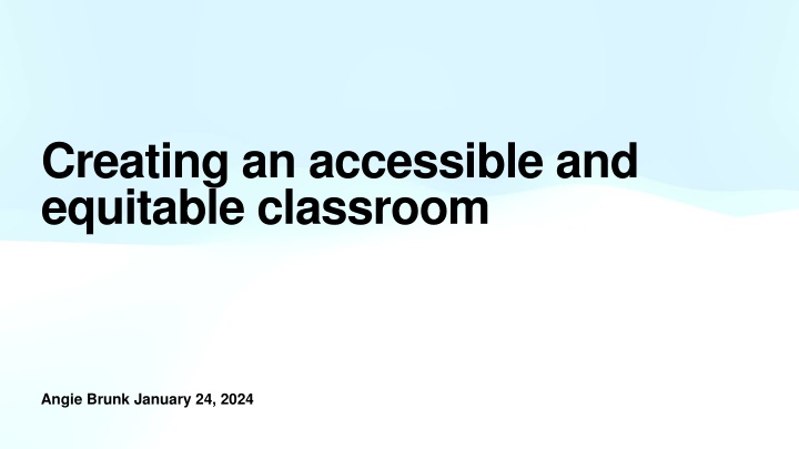 creating an accessible and equitable classroom n.w