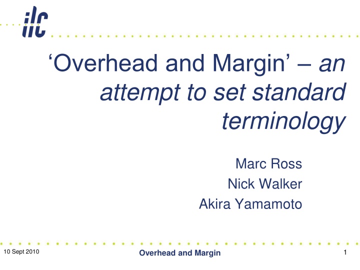 overhead and margin an attempt to set standard n.w