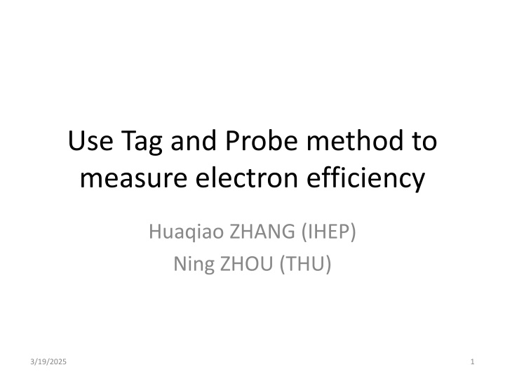 use tag and probe method to measure electron n.w
