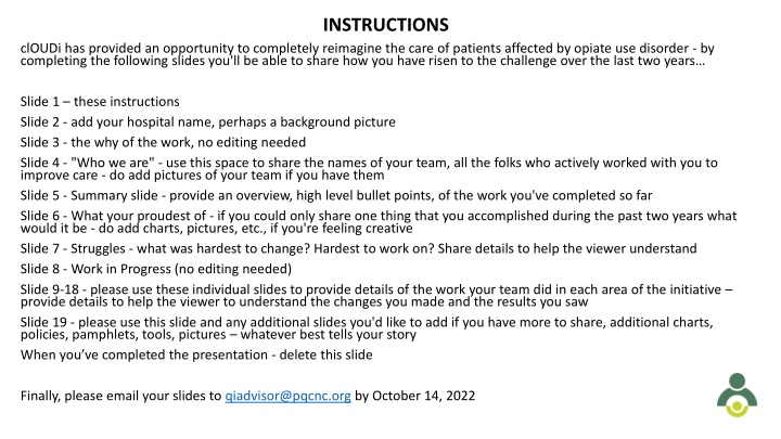 instructions n.w