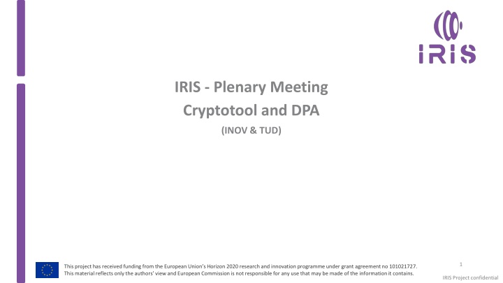 iris plenary meeting cryptotool and dpa n.w