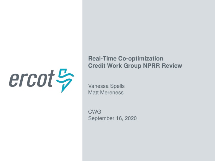 real time co optimization credit work group nprr n.w