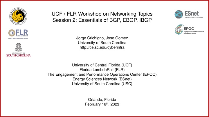 ucf flr workshop on networking topics session n.w