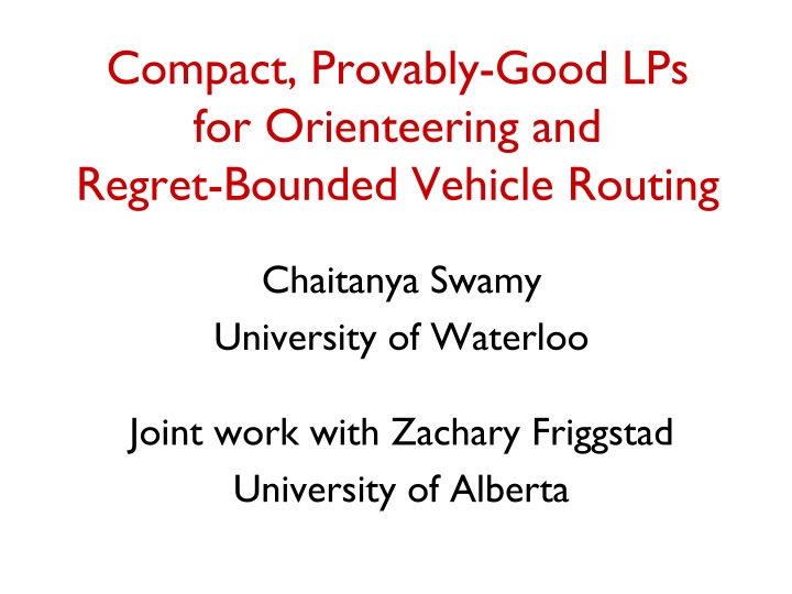 compact provably good lps for orienteering n.w