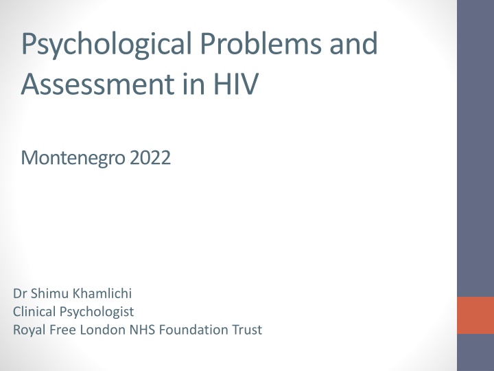 psychological problems and assessment in hiv n.w