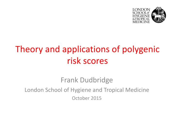 theory and applications of polygenic risk scores n.w