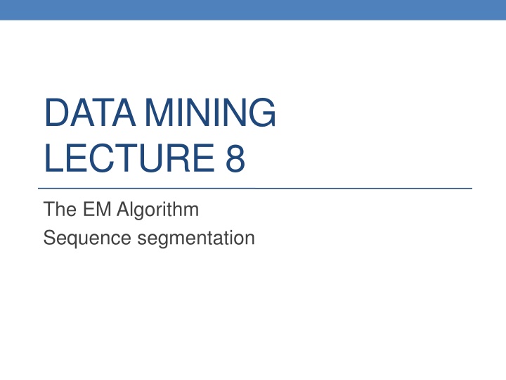 data mining lecture 8 n.w