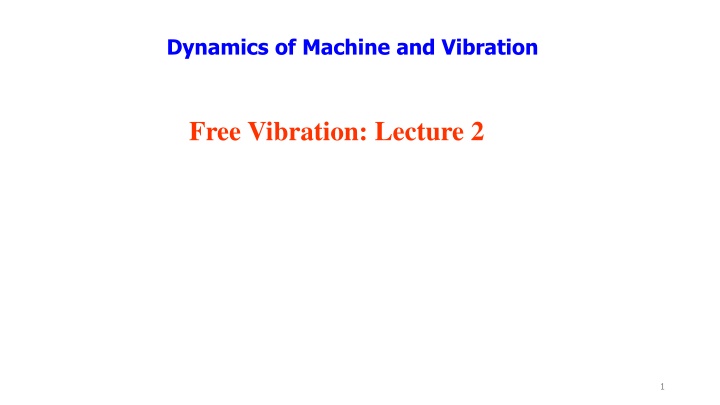dynamics of machine and vibration n.w