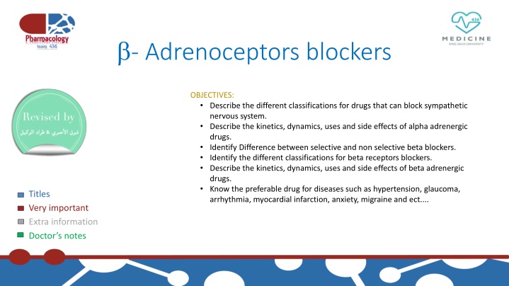 adrenoceptors blockers n.w