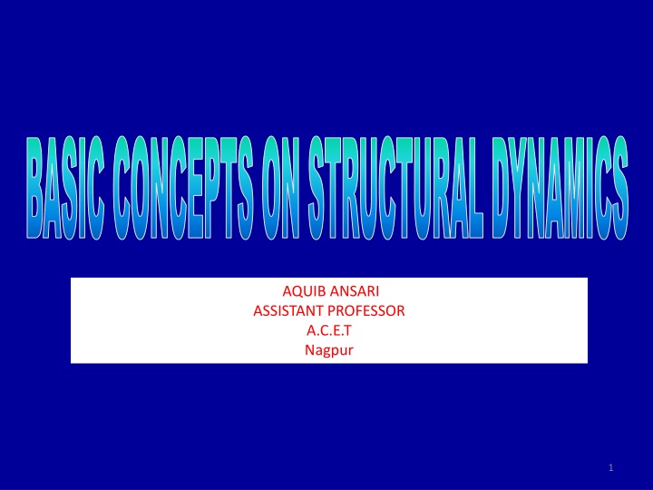 basic concepts on structural dynamics n.w