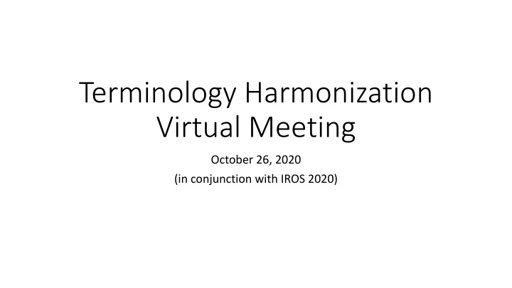 terminology harmonization virtual meeting n.w
