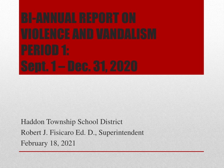 bi annual report on violence and vandalism period n.w