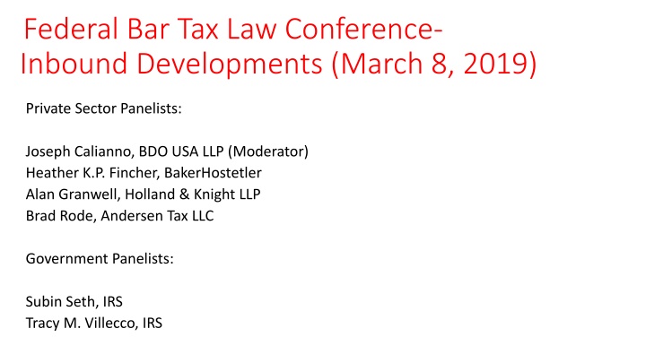federal bar tax law conference inbound n.w