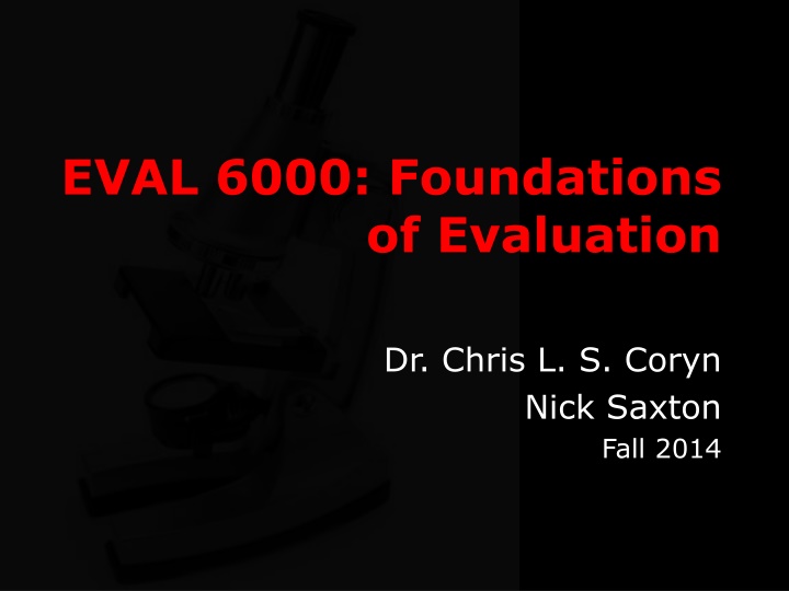 eval 6000 foundations of evaluation n.w