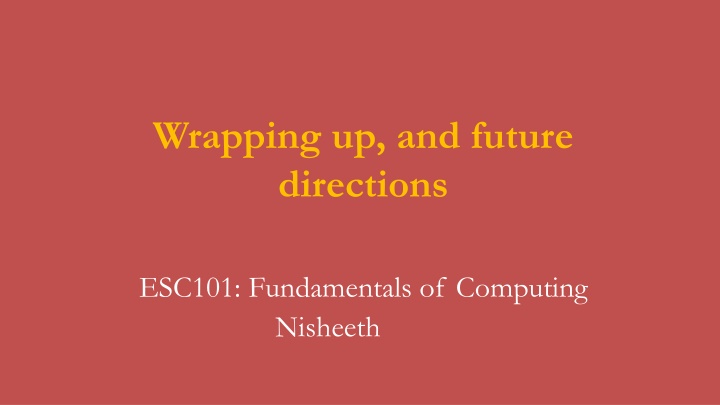 wrapping up and future directions n.w