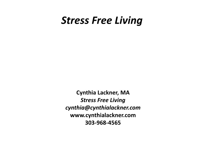 stress free living n.w