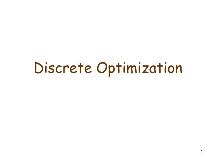discrete optimization n.w