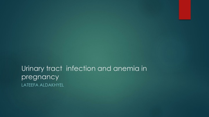 urinary tract infection and anemia in pregnancy n.w