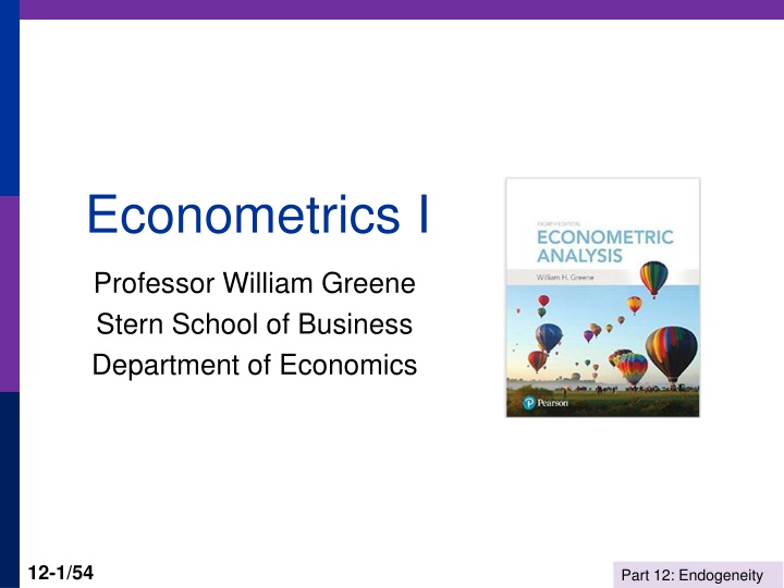 econometrics i n.w