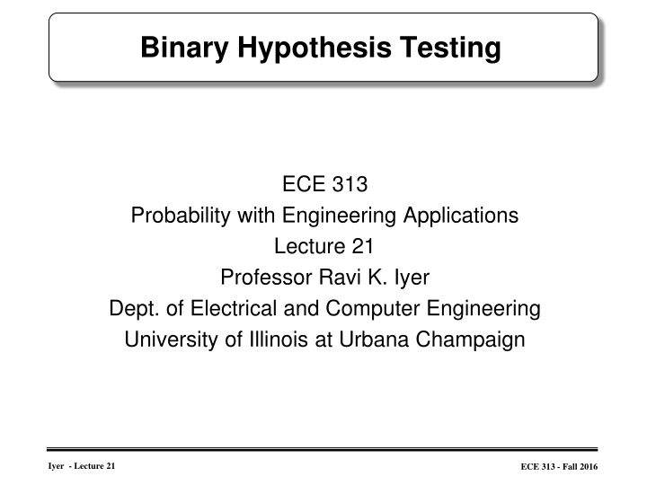 binary hypothesis testing n.w