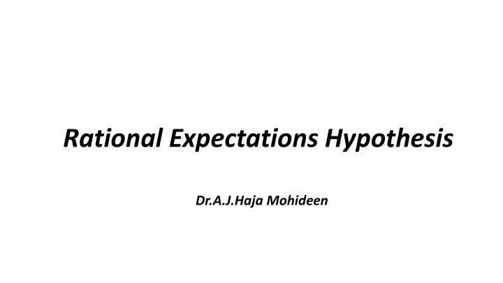 rational expectations hypothesis n.w