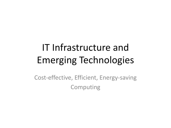 it infrastructure and emerging technologies n.w
